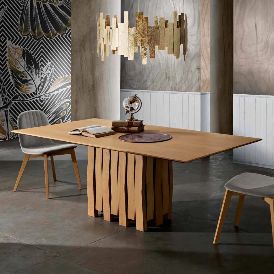 Tavolo da pranzo in legno Mdf di design made in Italy, Egisto Viadurini