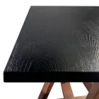 Tavolo da Pranzo in Legno Rovere e Metallo Color Rame Nuvolato Made in Italy - Patty Viadurini