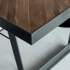 Tavolo da Pranzo in Legno Tropicale Riciclato e Gambe in Metallo - Slide Viadurini