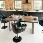 Tavolo da Pranzo in Legno Tropicale Riciclato e Gambe in Metallo - Slide Viadurini