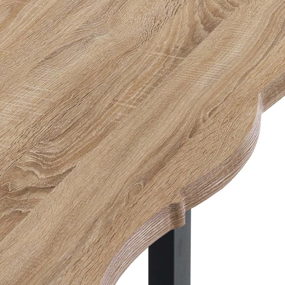 Tavolo da Pranzo in Mdf con Gambe in Acciaio Verniciato Nero - Ghepardo Viadurini