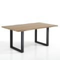 Tavolo da Pranzo in Mdf con Gambe in Acciaio Verniciato Nero - Ghepardo