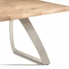 Tavolo da Pranzo in Metallo e Rovere Impiallacciato Made in Italy - Aryssa Viadurini