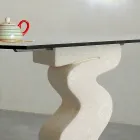 Tavolo da pranzo in pietra e cristallo di design moderno Anteros Viadurini
