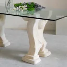Tavolo da pranzo in pietra e cristallo di design moderno Medusa Viadurini