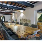 Tavolo da Pranzo in Quercia Secolare e Metallo Made in Italy - Dite, Pezzo unico Viadurini