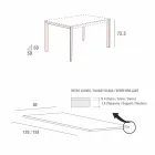 Tavolo da Pranzo in Vetro Bianco e Metallo Verniciato Made in Italy - Spilla Viadurini