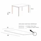 Tavolo da Pranzo in Vetro Bianco e Metallo Verniciato Made in Italy - Spilla Viadurini