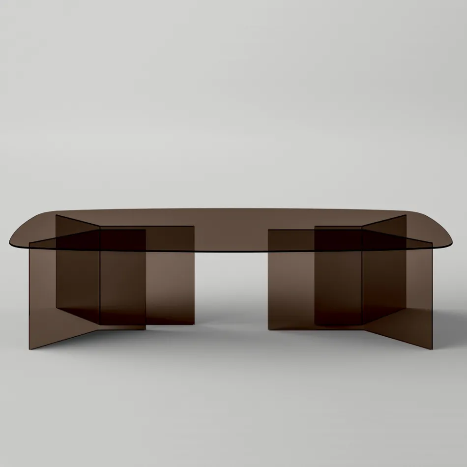 Tavolo da Pranzo in Vetro con Piano Rettangolare Made in Italy - Charles Viadurini