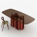 Tavolo da Pranzo in Vetro e Metallo dal Design Moderno Made in Italy - Duna
