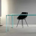 Tavolo da Pranzo in Vetro Extrachiaro Design di Lusso 4 Dimensioni - Kuduro Viadurini