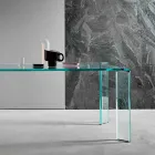 Tavolo da Pranzo in Vetro Extrachiaro Design di Lusso 4 Dimensioni - Kuduro Viadurini