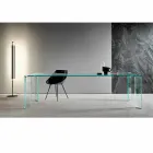 Tavolo da Pranzo in Vetro Extrachiaro Design di Lusso 4 Dimensioni - Kuduro Viadurini