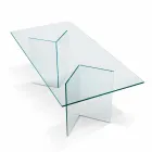 Tavolo da Pranzo in Vetro Extrachiaro di Design 8 Dimensioni - Pollinare Viadurini