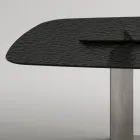 Tavolo da Pranzo in Vetro Fuso Bronzo o Fumè di Design Made in Italy - Moro Viadurini