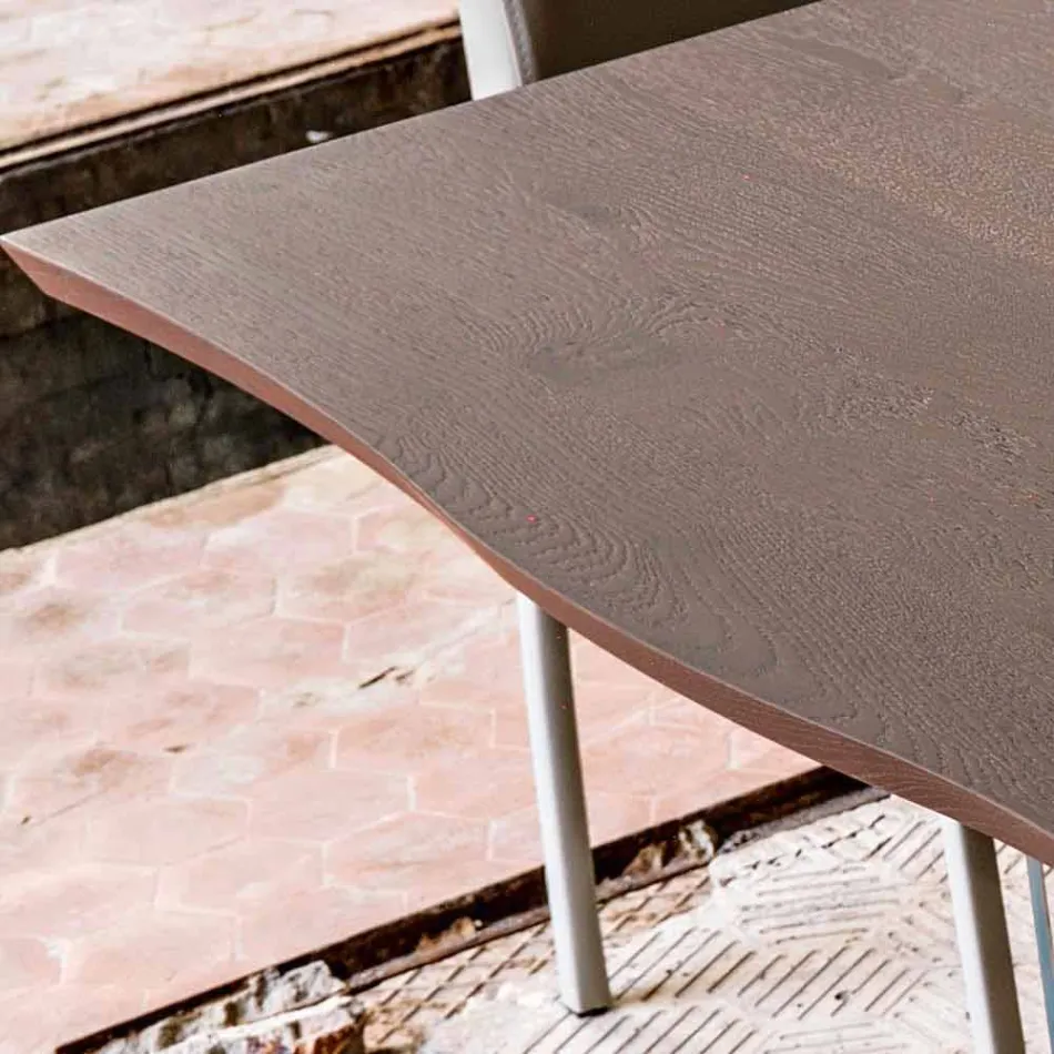 Tavolo da pranzo moderno 100x200cm in legno con gambe in vetro Flora  Viadurini