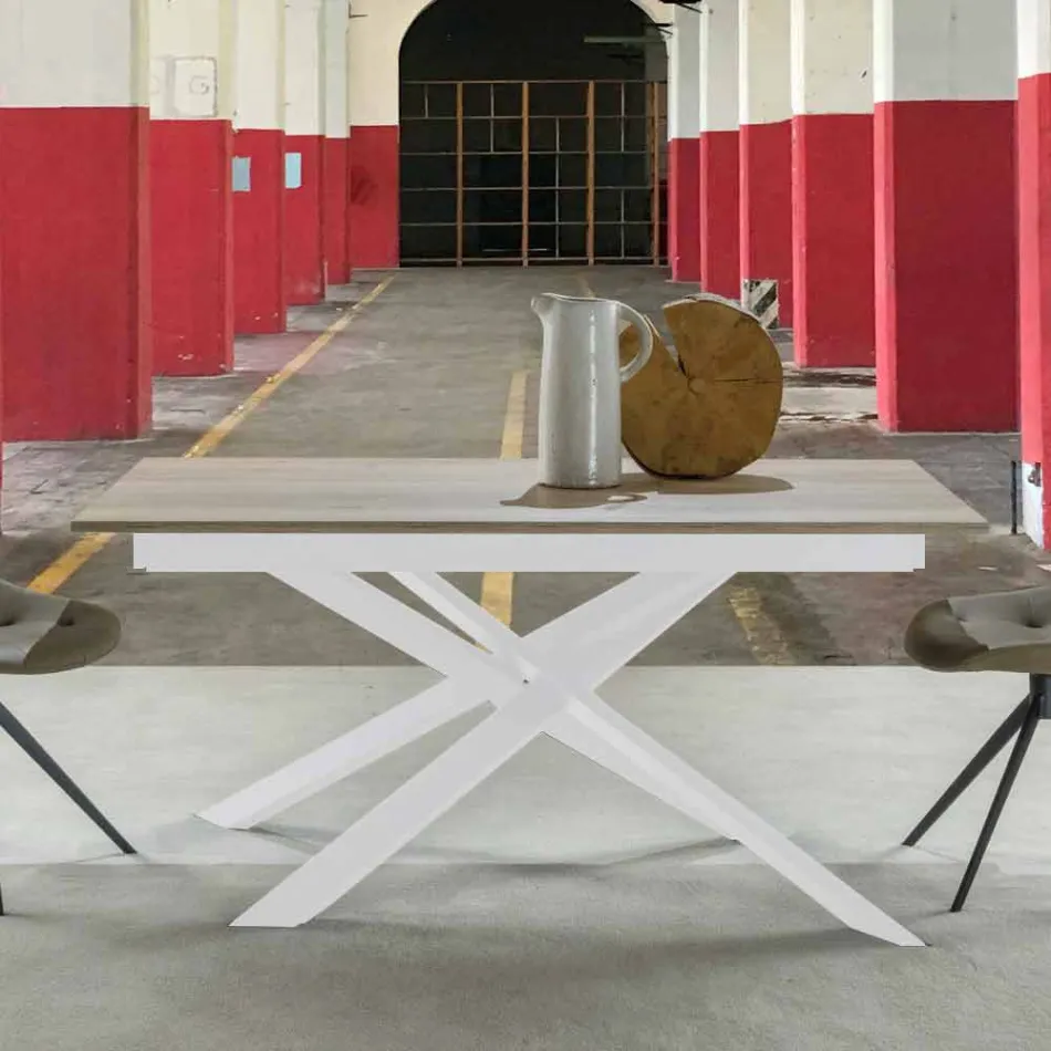 Tavolo da Pranzo Moderno Allungabile, Piano Laminato - Marliana Viadurini