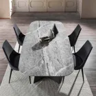 Tavolo da Pranzo Moderno con Piano in Gres Porcellanato - Meduno Viadurini