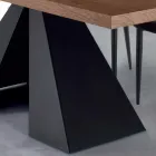Tavolo da Pranzo Moderno in Legno Impiallacciato e Acciaio Made Italy – Dalmata Viadurini