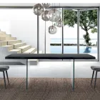 Tavolo da Pranzo Moderno in Legno Impiallacciato e Vetro Made in Italy – Strappo Viadurini