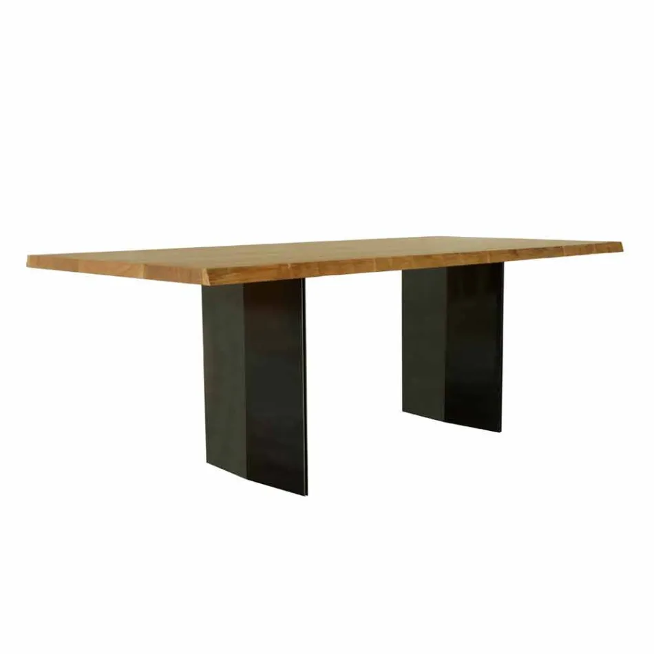 Tavolo da pranzo moderno in legno rovere made in Italy 200x100cm Paul Viadurini