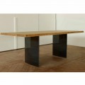 Tavolo da pranzo moderno in legno rovere made in Italy 200x100cm Paul