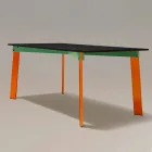 Tavolo da Pranzo Moderno Piano in Legno e Base Acciaio Made in Italy - Aronte Viadurini