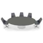 Tavolo da Pranzo Ovale con Piano in Fenix Made in Italy di Lusso - Dollars Viadurini