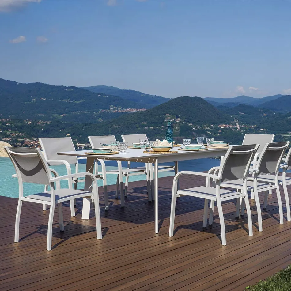 Tavolo da Pranzo per Esterni Allungabile Fino a 240 cm in Alluminio - Levanto Viadurini