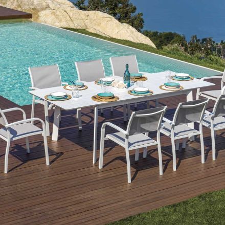 Tavolo da Pranzo per Esterni Allungabile Fino a 240 cm in Alluminio - Levanto Viadurini