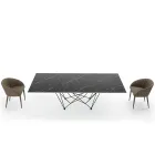 Tavolo da Pranzo Piano in Laminam e Base in Acciaio Made in Italy – Ezzellino Viadurini