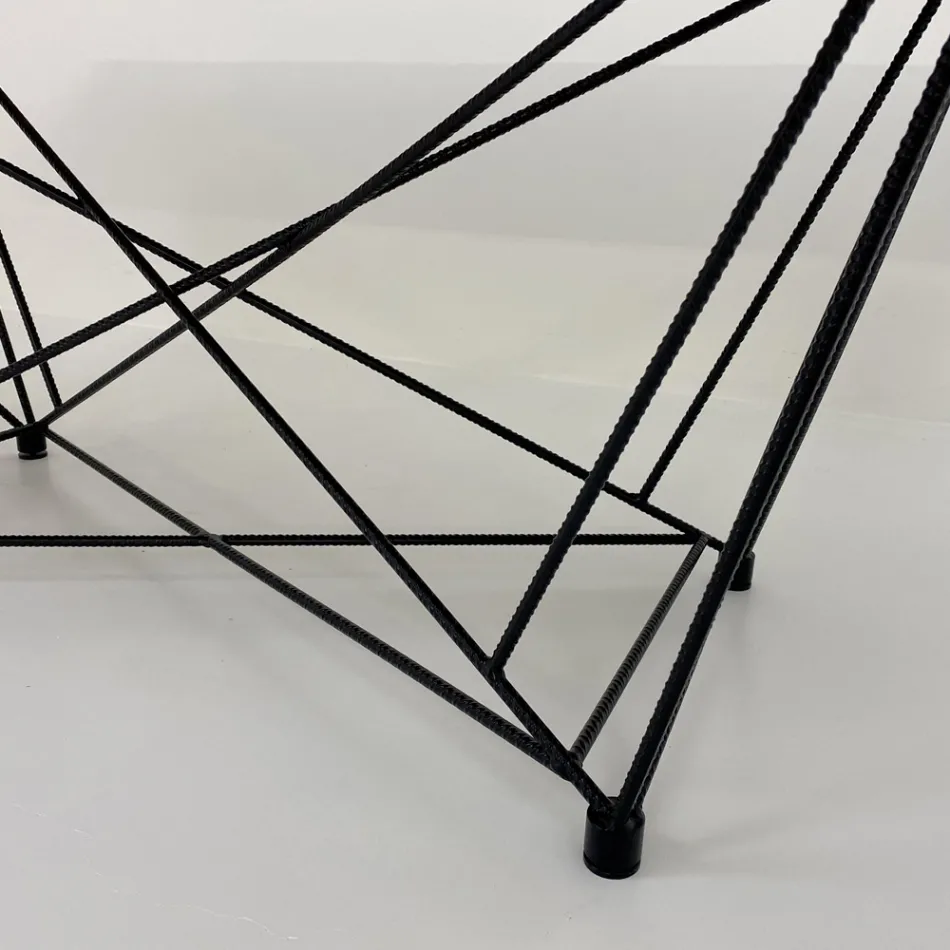 Tavolo da Pranzo Piano in Laminam e Base in Acciaio Made in Italy – Ezzellino Viadurini