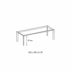 Tavolo da Pranzo Piano in Vetro e Base Legno Massello Made in Italy - Presino  Viadurini