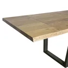 Tavolo da Pranzo Placcato in Rovere Nodato Masellato Made in Italy - Pilar Viadurini