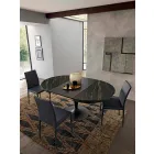 Tavolo da Pranzo Rotondo Allungabile in Ceramica Laminam Made in Italy - Lupetto Viadurini