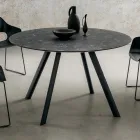 Tavolo da Pranzo Rotondo con Piano in Hpl Stratificato Made in Italy - Lingotto Viadurini