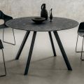 Tavolo da Pranzo Rotondo con Piano in Hpl Stratificato Made in Italy - Lingotto