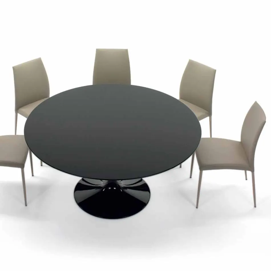 Tavolo da Pranzo Rotondo con Piano in Laminato Made in Italy – Dollars Viadurini