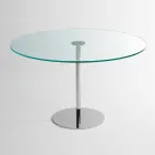 Tavolo da Pranzo Rotondo con Piano in Vetro Extrachiaro Made in Italy – Dolce Viadurini