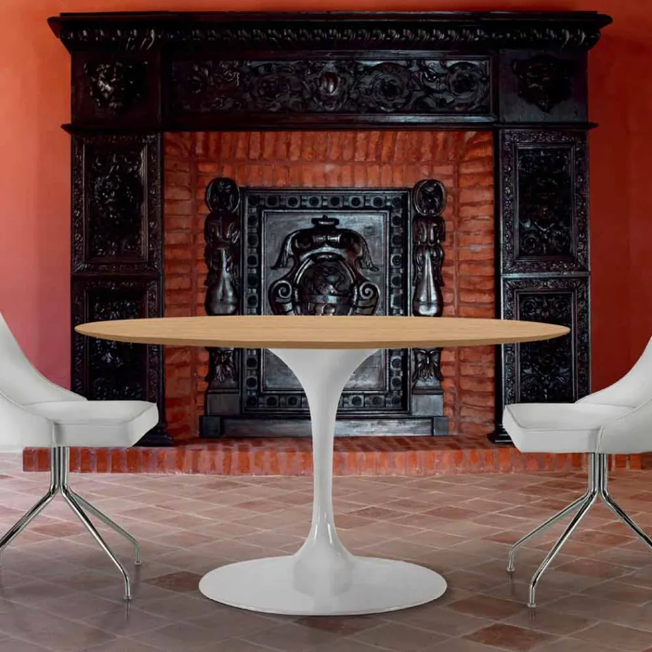 Tavolo da Pranzo Rotondo in Laminato HPL e Alluminio Made in Italy - Dollars Viadurini