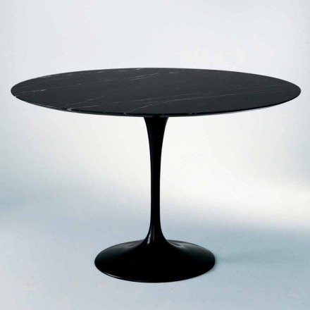 Tavolo da Pranzo Rotondo in Marmo e Alluminio Verniciato Made in Italy - Superbo Viadurini