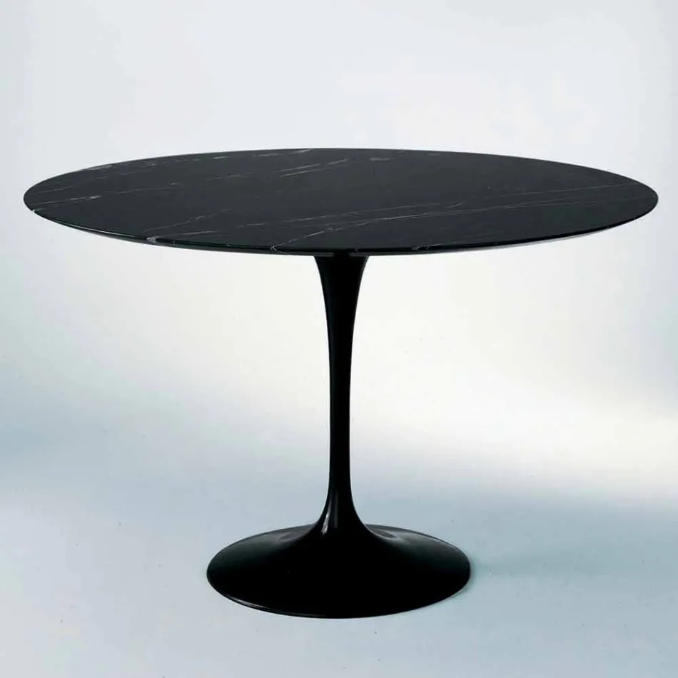 Tavolo da Pranzo Rotondo in Marmo e Alluminio Verniciato Made in Italy - Superbo Viadurini