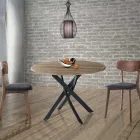Tavolo da Pranzo Rotondo in MDF e Acciaio - Altavela Viadurini