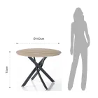 Tavolo da Pranzo Rotondo in MDF e Acciaio - Altavela Viadurini