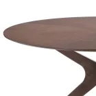 Tavolo da Pranzo Rotondo in Mdf Impiallacciato e Legno Massello - Fulmine Viadurini