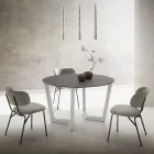 Tavolo da Pranzo Rotondo Metallo e Hpl Stratificato Made in Italy - Bastiano Viadurini