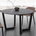 Tavolo da Pranzo Rotondo Metallo e Hpl Stratificato Made in Italy - Bastiano
