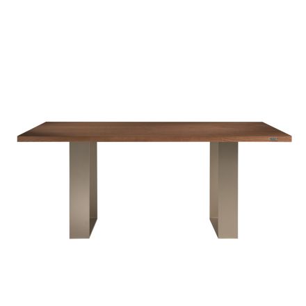 Tavolo da Pranzo Struttura in Ferro e Legno Massello Made in Italy - Romino Viadurini