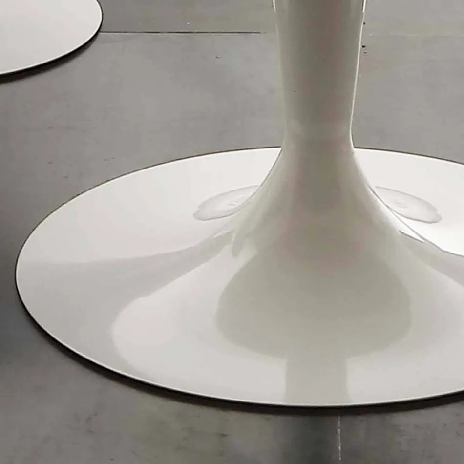 Tavolo da pranzo tondo bianco Topeka, design moderno Viadurini