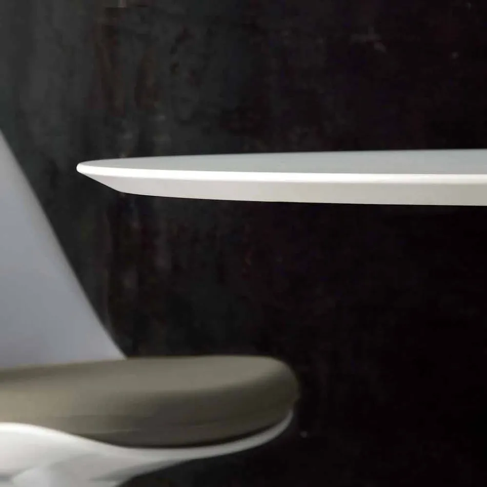 Tavolo da pranzo tondo bianco Topeka, design moderno Viadurini